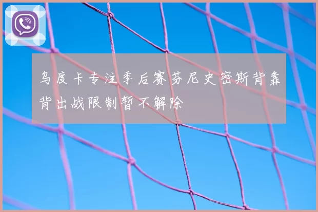 乌度卡专注季后赛芬尼史密斯背靠背出战限制暂不解除